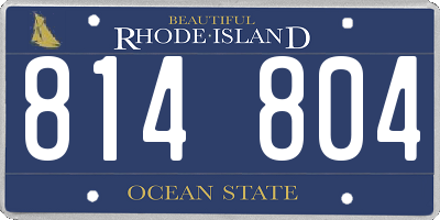 RI license plate 814804