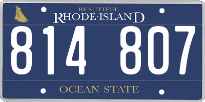 RI license plate 814807