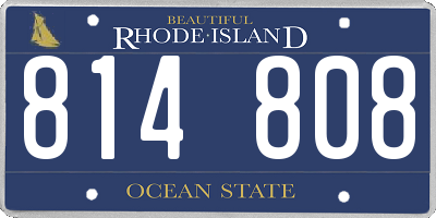 RI license plate 814808