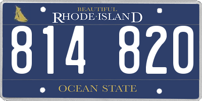 RI license plate 814820