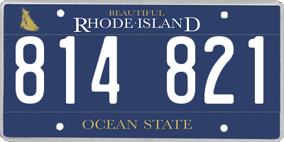 RI license plate 814821