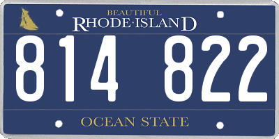 RI license plate 814822