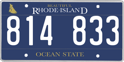 RI license plate 814833
