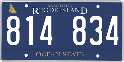 RI license plate 814834