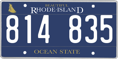 RI license plate 814835