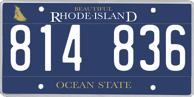 RI license plate 814836