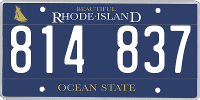 RI license plate 814837
