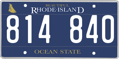 RI license plate 814840