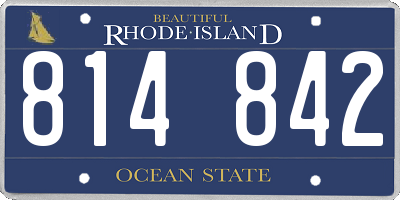 RI license plate 814842