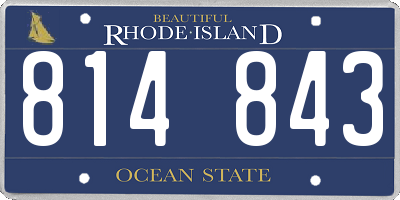 RI license plate 814843