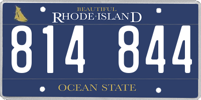 RI license plate 814844