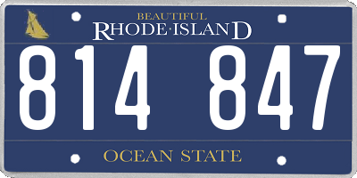 RI license plate 814847