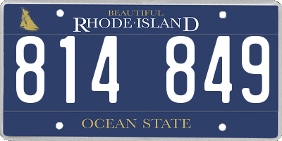 RI license plate 814849