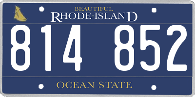 RI license plate 814852