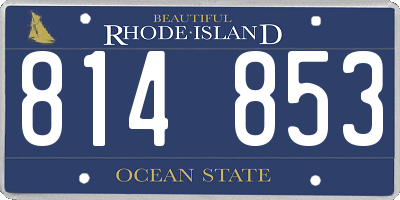 RI license plate 814853