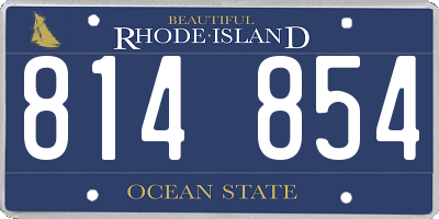 RI license plate 814854