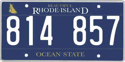 RI license plate 814857