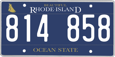RI license plate 814858