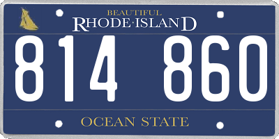 RI license plate 814860
