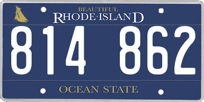 RI license plate 814862