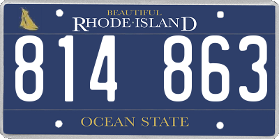 RI license plate 814863