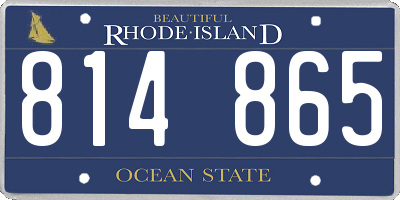 RI license plate 814865