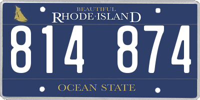 RI license plate 814874