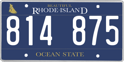 RI license plate 814875