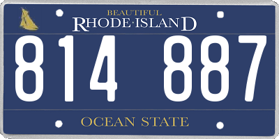 RI license plate 814887