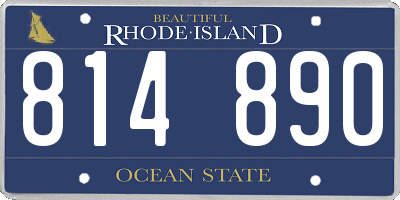 RI license plate 814890