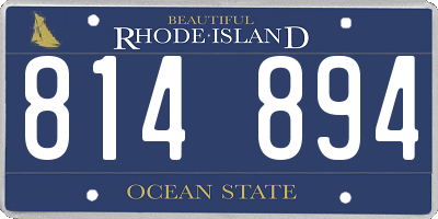 RI license plate 814894