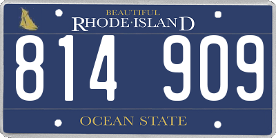 RI license plate 814909