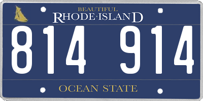 RI license plate 814914