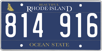 RI license plate 814916