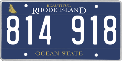 RI license plate 814918