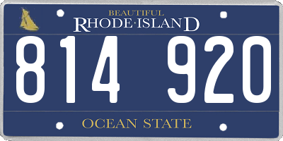 RI license plate 814920