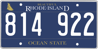 RI license plate 814922