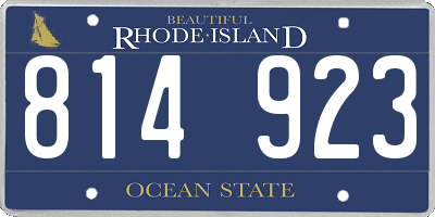 RI license plate 814923