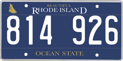 RI license plate 814926