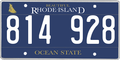 RI license plate 814928