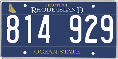 RI license plate 814929