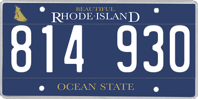 RI license plate 814930