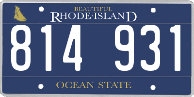 RI license plate 814931