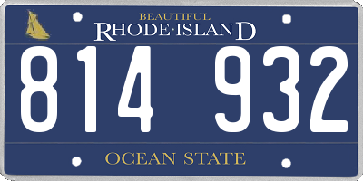 RI license plate 814932