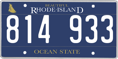 RI license plate 814933