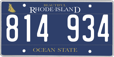 RI license plate 814934