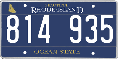RI license plate 814935