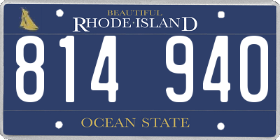 RI license plate 814940