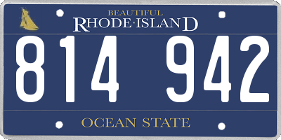 RI license plate 814942