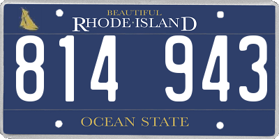 RI license plate 814943